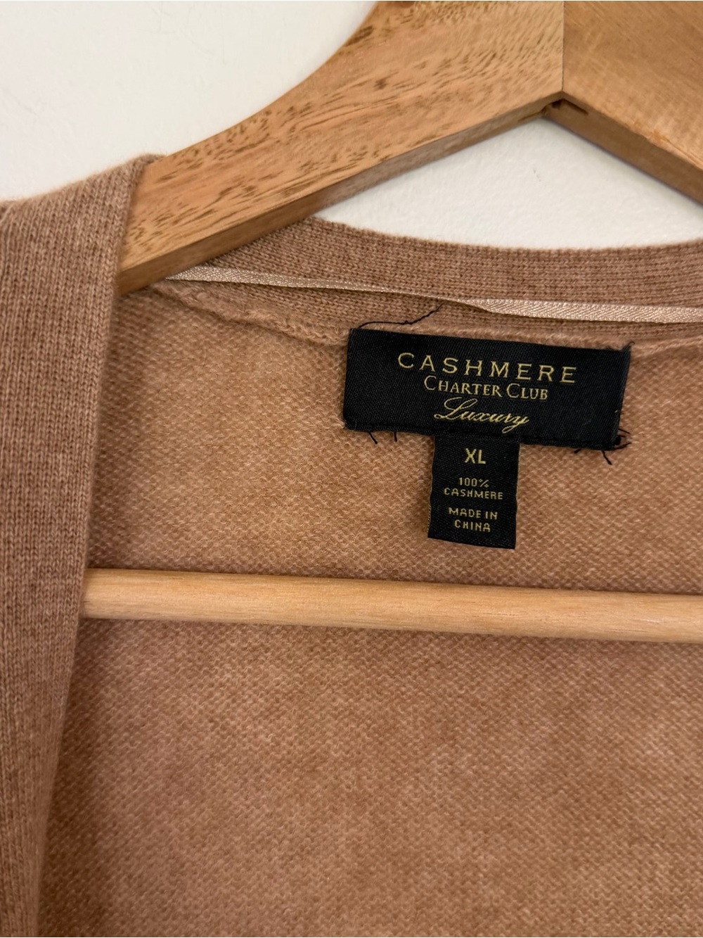 Charter Club 100% Cashmere Tan Luxury Longline Sweater Cardigan Belted Pockets - Picture 2 of 5